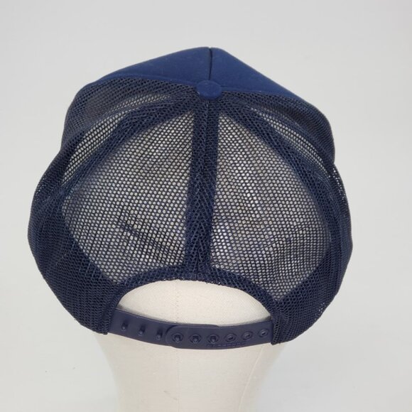 Vintage 80s 90s MAUI Trucker Mesh Hat Cap Rope Snapback  Scrambled Hawaiian Blue - Picture 5 of 8